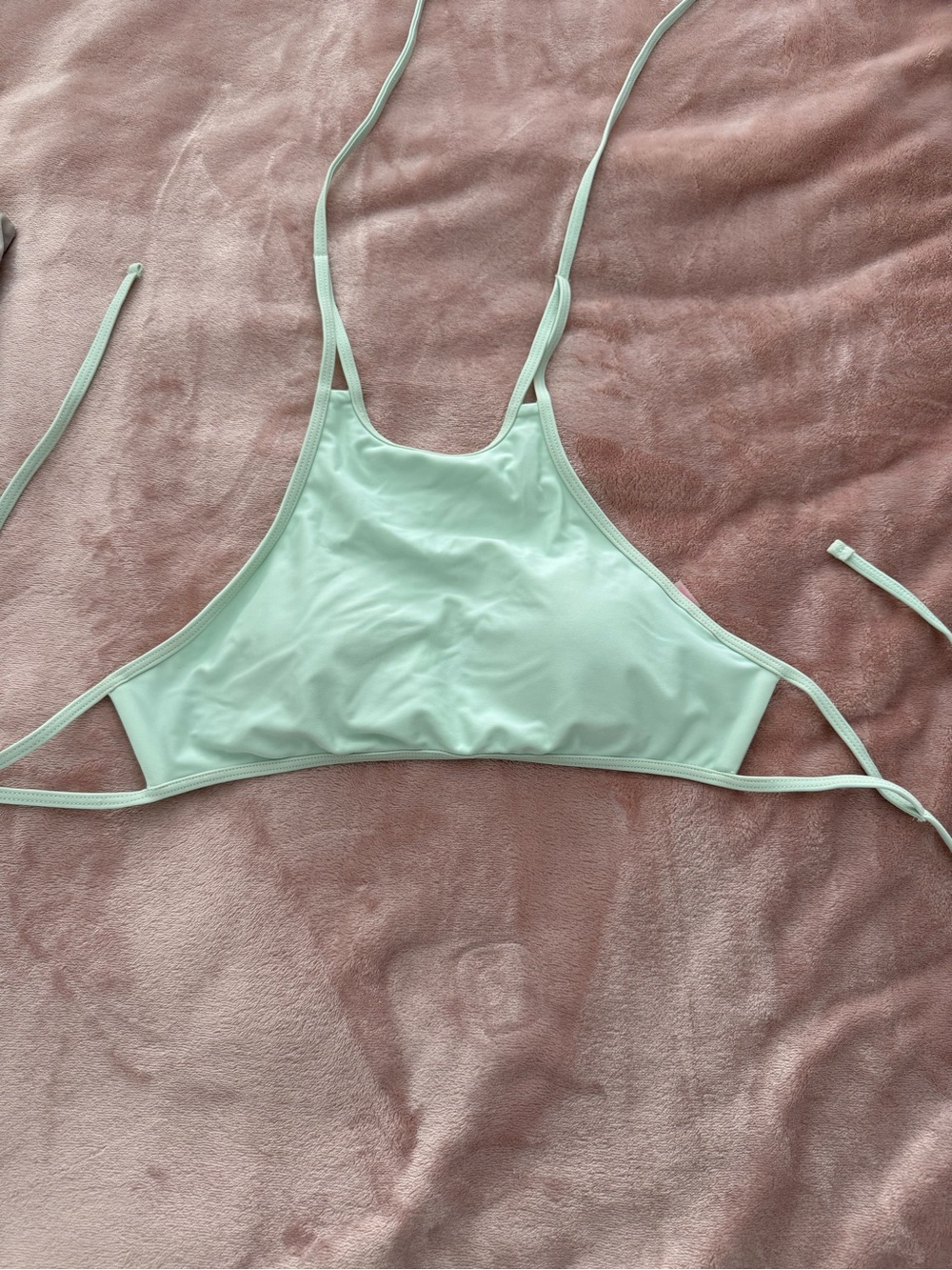 Kirra Light Mint Green High Neck Bikini Top